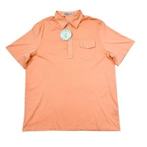 CRIQUET Orange Peach Organic Cotton Pocket Men’s 2XL Golf Polo Shirt NWD